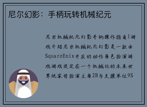 尼尔幻影：手柄玩转机械纪元